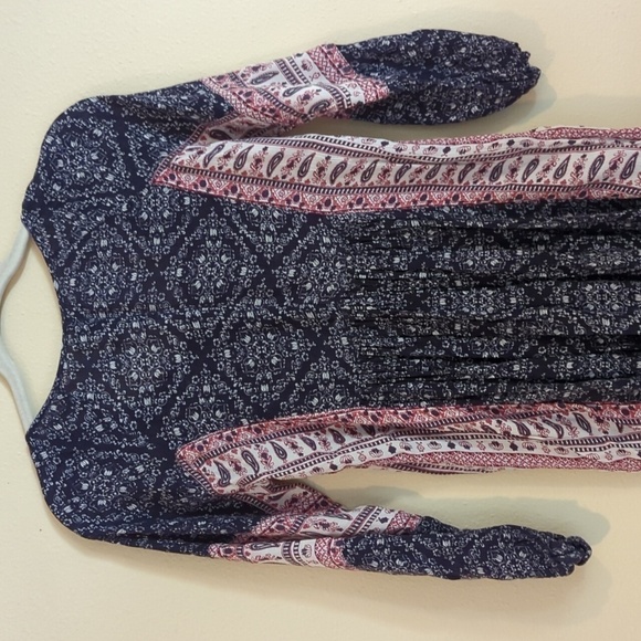 American Eagle y2k XXS  Oversized Mini Dress Tunic Patchwork Paisley - Picture 11 of 14